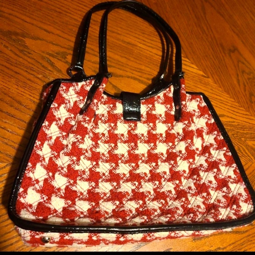 Vera bradley limited edition red and white plaid houndstooth